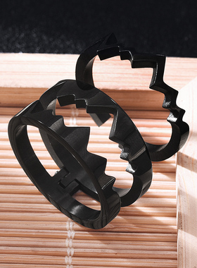 网红心电图时尚个性食指环