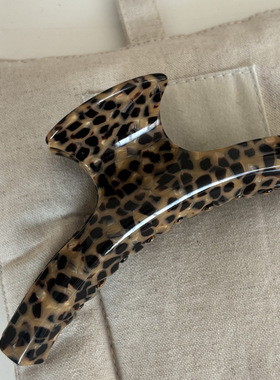 高级感豹纹醋酸发夹女发绳