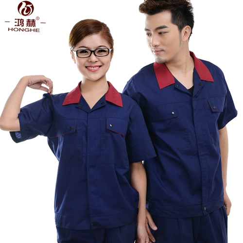 鸿赫 Летний комбинезон для работы, тонкие дышащие штаны, короткий рукав, рабочая одежда