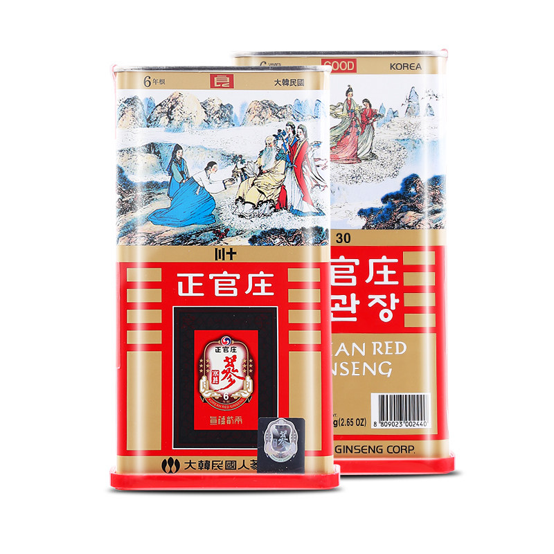 正官庄韩国六年根无糖红参片高丽参 德佳食品高丽参及其制品