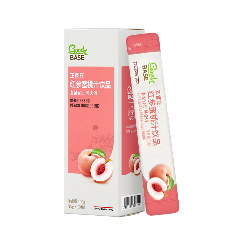韩国正官庄32%水蜜桃汁红参高丽红参浓缩液饮品营养滋补品10包