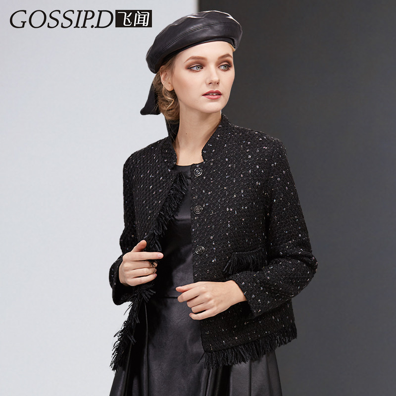 秋冬季2020新款通勤流苏短款上衣 gossipd短外套