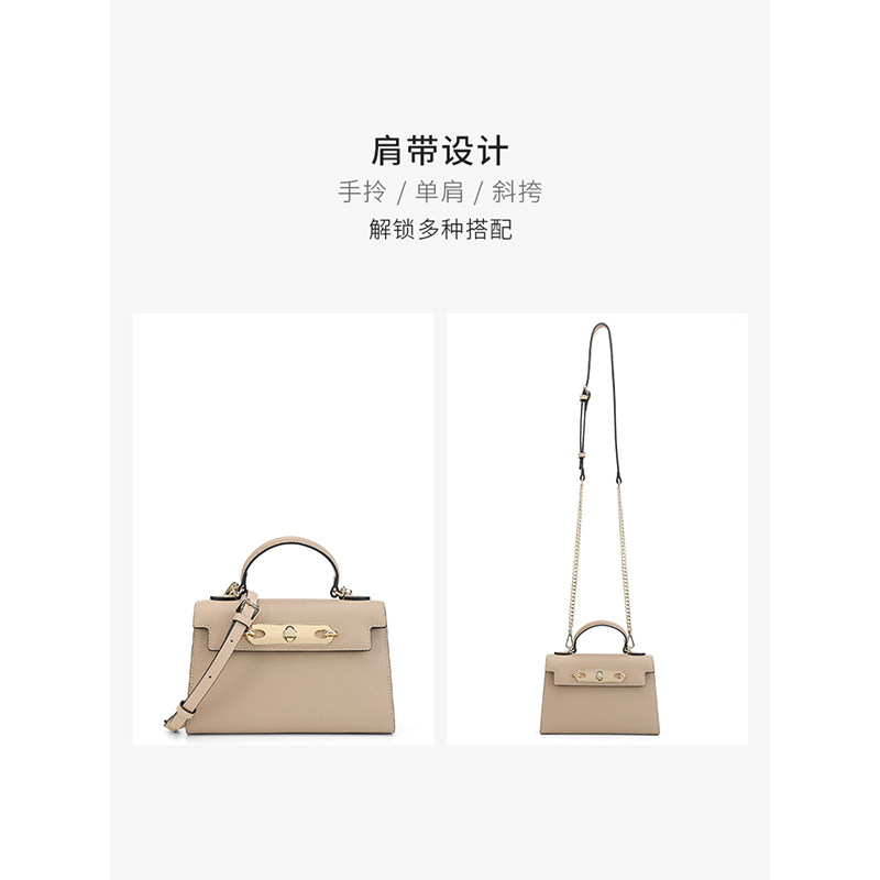 红谷2022新款潮牛皮单肩轻奢手拎包 红谷女士包袋