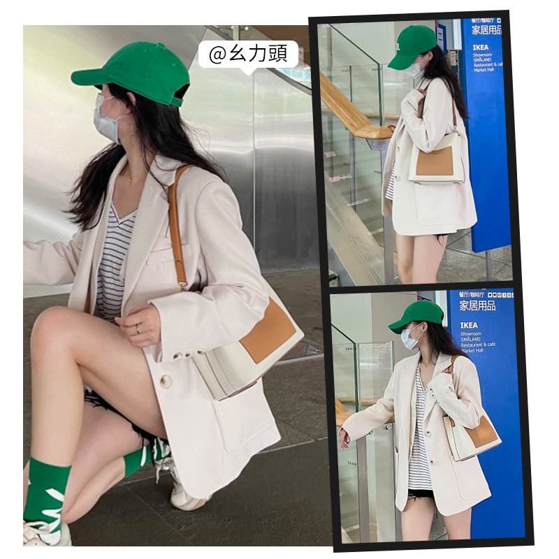 红谷2021新款潮流牛皮单肩斜挎包 红谷女士包袋