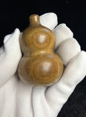 天然绿檀木葫芦手把件摆件汽车挂件家居摆件饰品木雕工艺品原木色