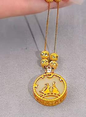 浪漫沙金牛郎织女项链女