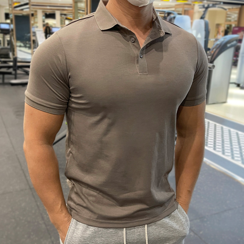 健身教练工服修身休闲潮流POLO衫肌肉男运动T恤翻领短袖,淘宝优惠券,粉丝福利购,淘宝优惠卷