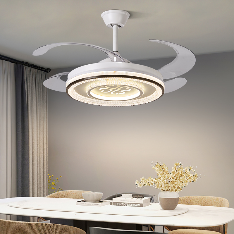 客厅风扇灯现代简约卧室隐形智能静音2023新款一体餐厅吊扇灯Q552-图0