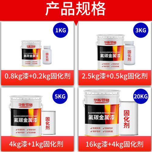 氟碳漆金属漆户外防腐防锈漆栏杆铁门钢结构不锈钢镀锌管专用油漆 - 图0
