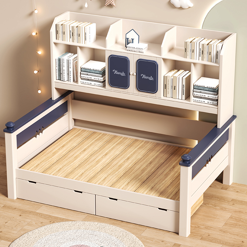 全实木衣柜床一体组合床儿童高箱储物床单人床小户型榻榻米双人床 - 图0