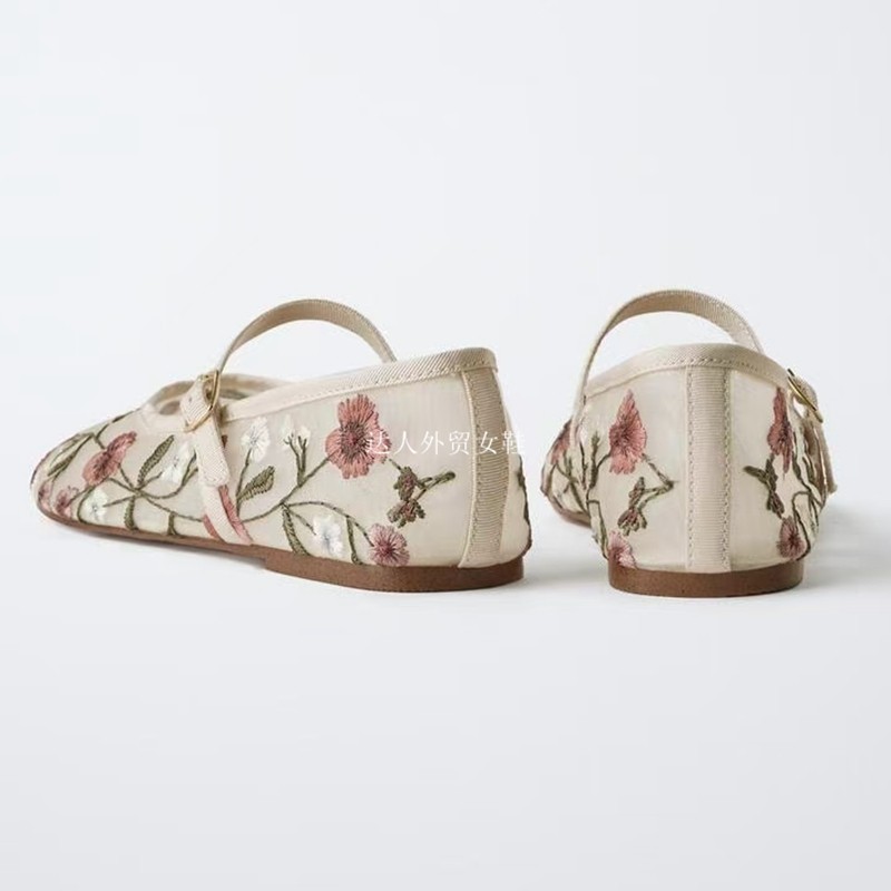 西班牙2025夏季新品圆头浅口休闲中空女鞋刺绣平底芭蕾舞欧美单鞋,淘宝优惠券,粉丝福利购,淘宝优惠卷