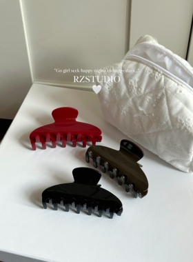 RZSTUDIO高级感经典纯色醋酸抓夹 简约百搭黑色盘发发抓