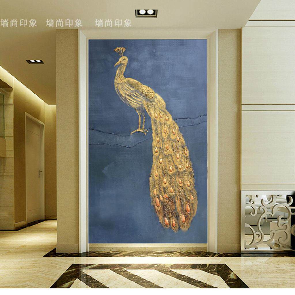油画孔雀壁纸 新人首单立减十元 21年8月 淘宝海外