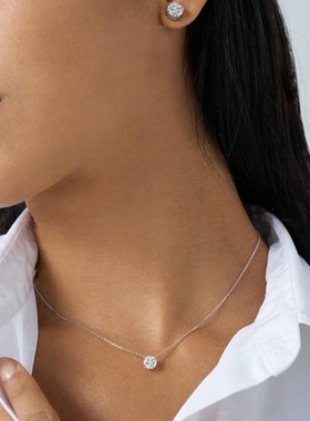 莫桑石925纯银项链女1克拉