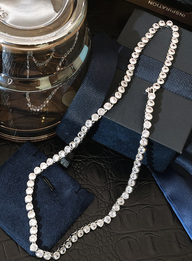 泡泡钻满钻锆石项链颈链超闪