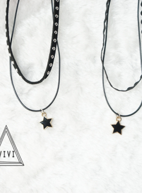 双层颈链锁骨项链女脖子饰品项圈