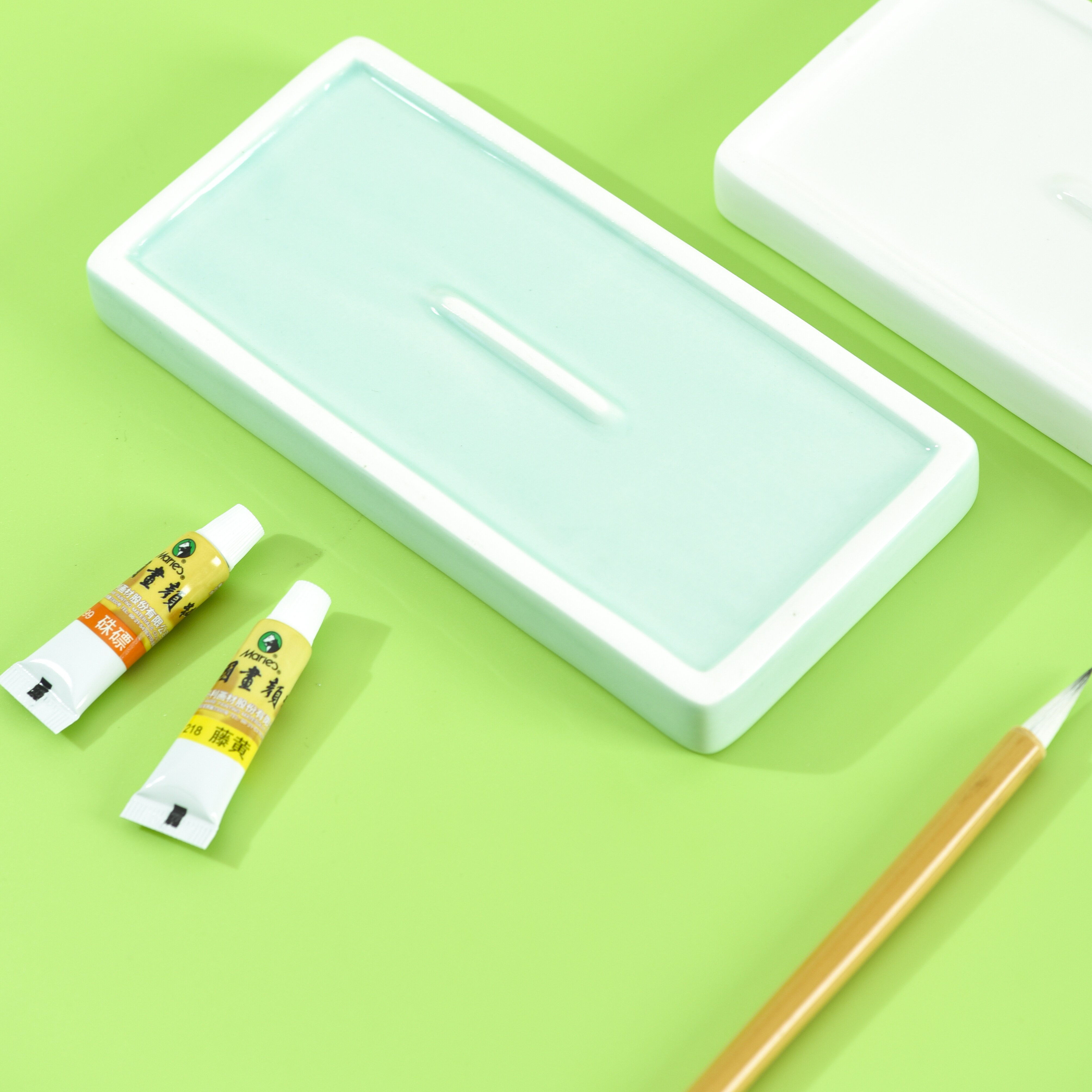 陶瓷国画调色盘颜料梅花调色碟书法专用油画盘水粉水彩毛笔颜料盘 - 图3