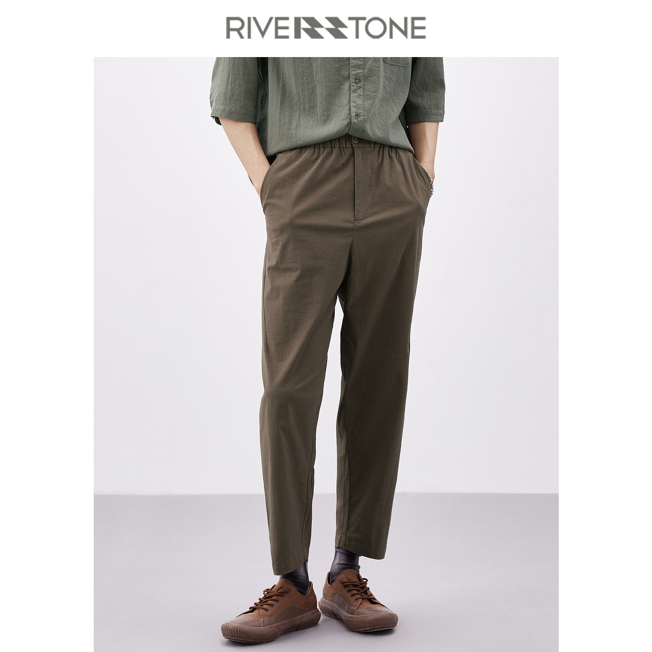 rs男装春装锥形九分裤2023休闲裤 瑞弗史东休闲裤