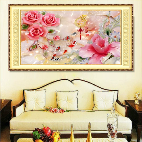 青飞 Главная и Джиутан Роуз Лили Кросс наносит новую гостиную пион цветок kaigui guiju cai line picture