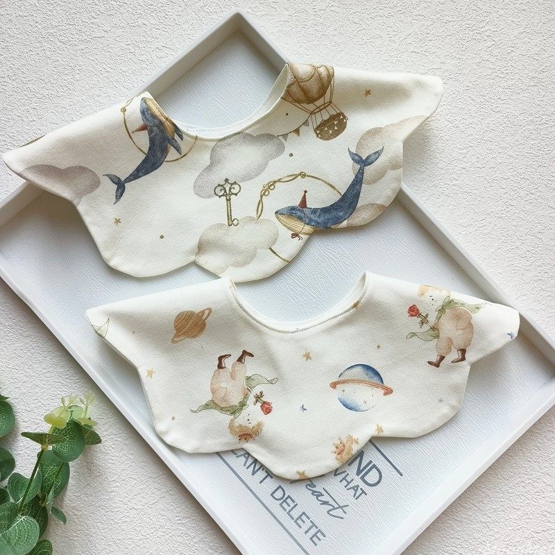 呵儿特围兜ins韩版宝宝A类纯棉防水围嘴婴儿加宽口水巾花瓣防吐奶,淘宝优惠券,粉丝福利购,淘宝优惠卷