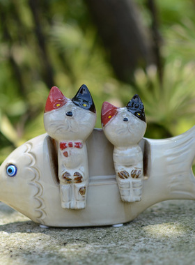 吉祥物田园风陶瓷小鸡贺新年摆件