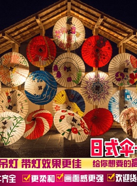 浮世绘日式和风装饰伞日料店居酒屋酒店吊顶装饰剧本杀纸伞仕女图