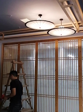 纯白色油纸伞素色净色装饰吊顶伞仿古复古伞灯民宿工业风侘寂风