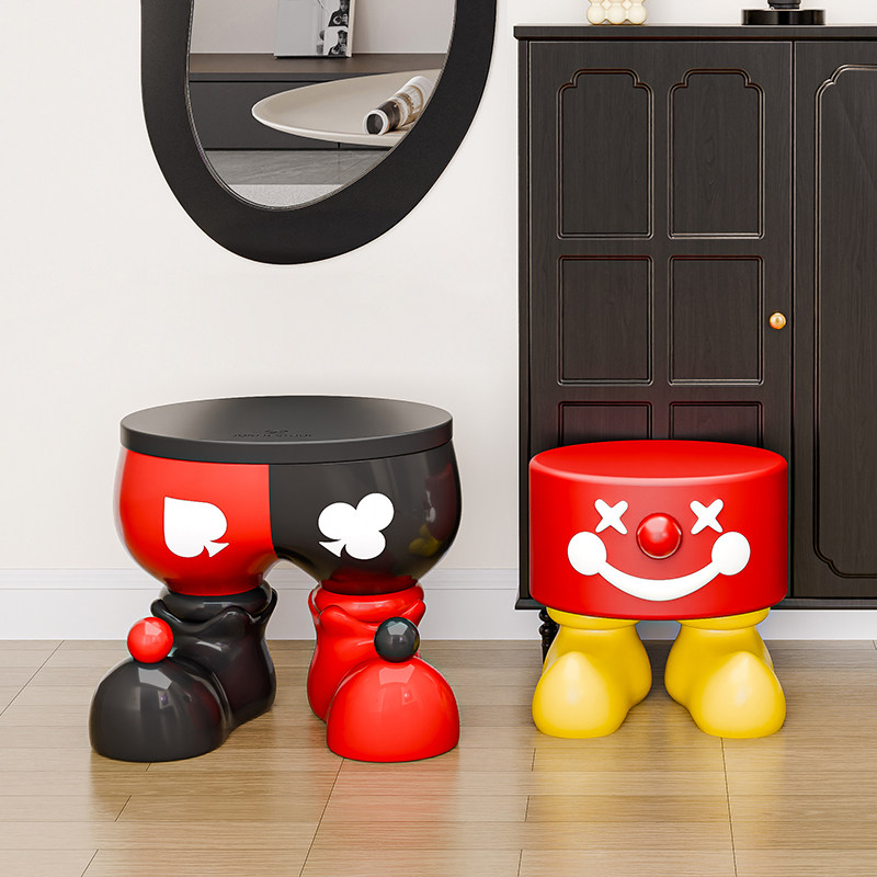 贝汉美卡通小丑创意矮凳子客厅家用入户门口收纳换鞋凳装饰品摆件,淘宝优惠券,粉丝福利购,淘宝优惠卷