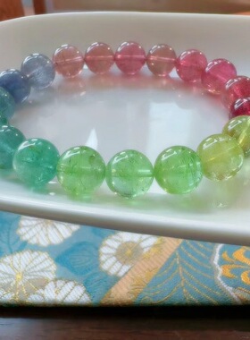 魅晶天然水晶晶体通透明亮活泼人鱼过度碧玺手链