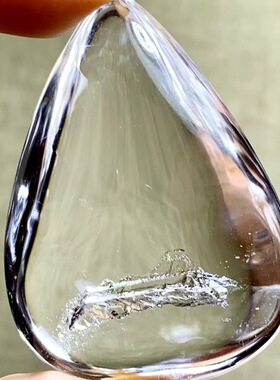 魅晶天然水晶晶体通透水胆包吊坠