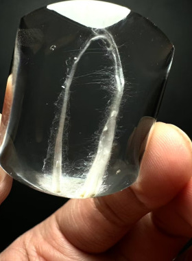 魅晶天然水晶晶体通透千层白兔毛平安无事牌