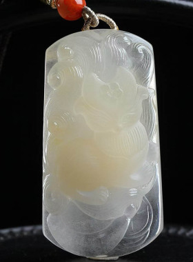 魅晶天然水晶晶体通透白兔毛黄兔毛双色吊坠