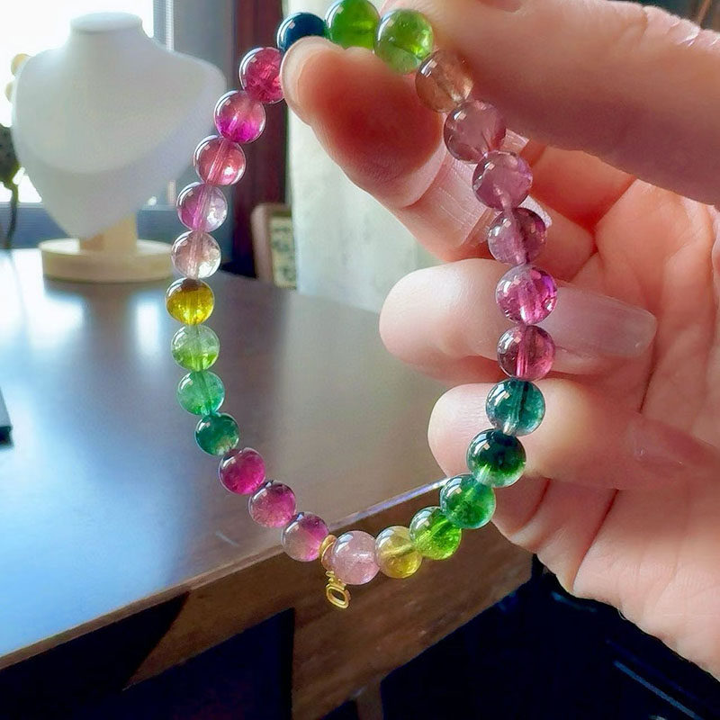 魅晶天然水晶晶体通透明艳西瓜碧玺手链,淘宝优惠券,粉丝福利购,淘宝优惠卷