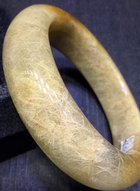 魅晶天然水晶晶体通透黄发晶手镯