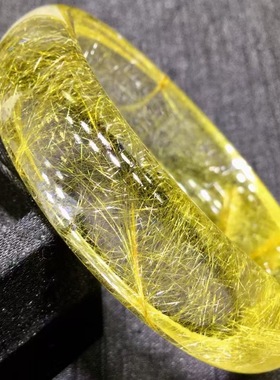 魅晶天然水晶晶体通透金发晶手镯