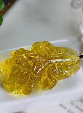 魅晶天然水晶晶体通透黄水晶白菜吊坠