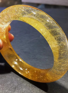 魅晶天然水晶晶体通透金发晶手镯