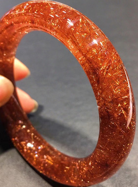 魅晶魅晶天然水晶晶体通透铜发晶手镯