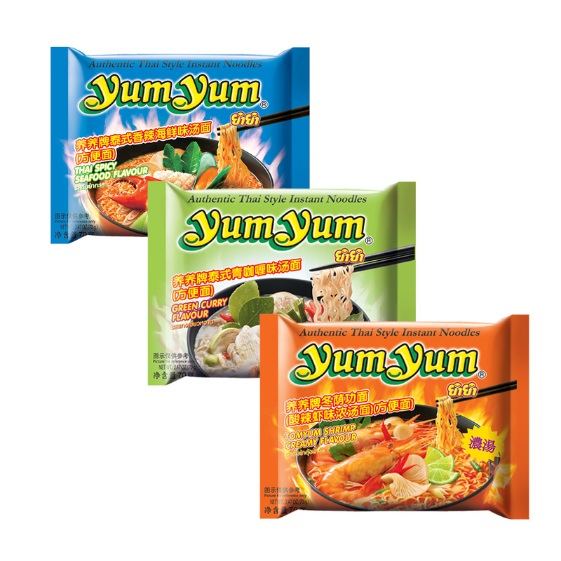 泰国冬阴功方便面泡面进口养养牌yumyum面70g*5包袋装浓汤面多味-图3