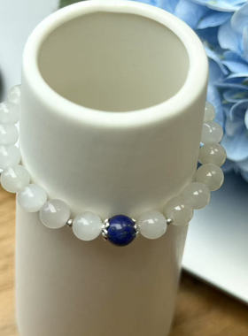 浅烟紫和田玉和青金石的撞色素雅