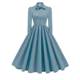 Autumn women's French elegant retro western style bow tie slimming three-quarter sleeves long skirt dress