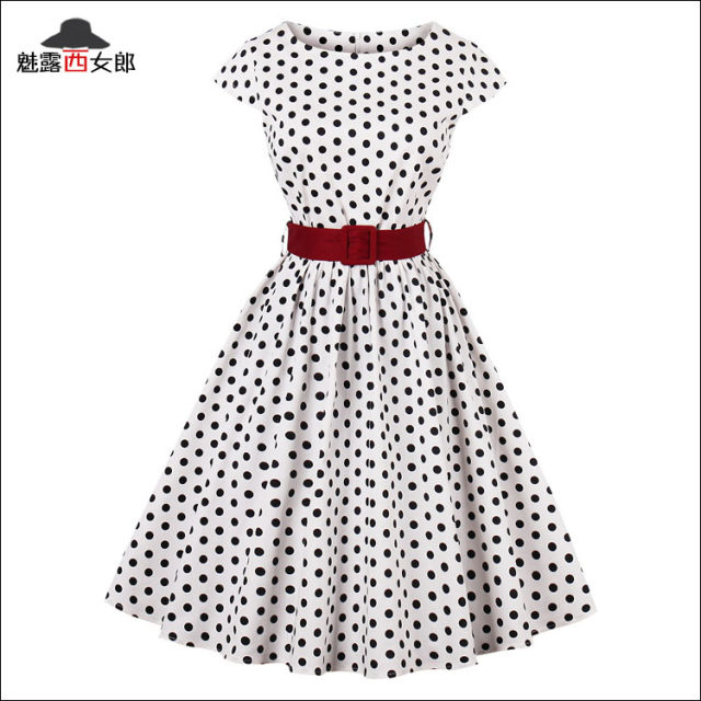 European and American Hepburn style plus size women's slimming mid-length clothing