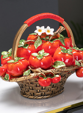 结婚送礼装饰品柿子摆件新中式