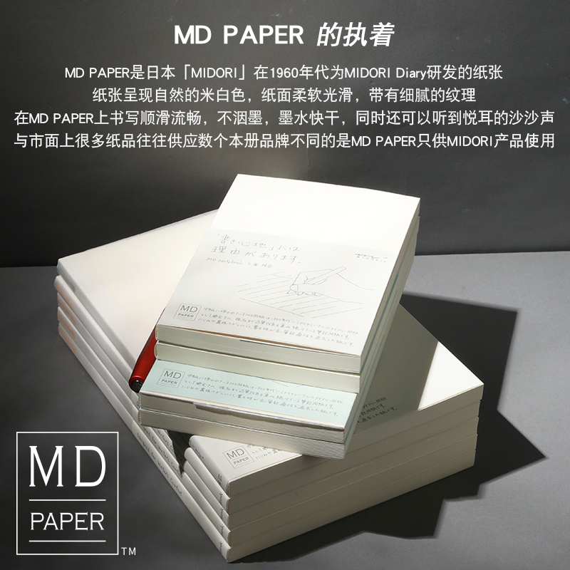 日本midori笔记本MD Notebook余白手账本简约效率日记本日程本A5-图0