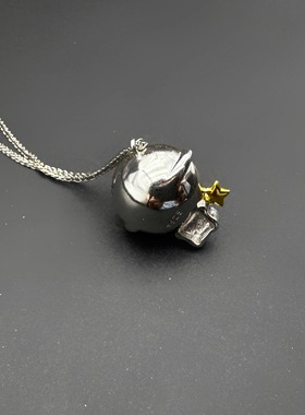 满金发水晶宇航员项链