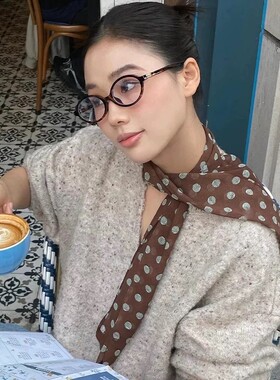 【波点法式～100%桑蚕丝】丝巾印花高级感百搭配饰系脖女发带绑发