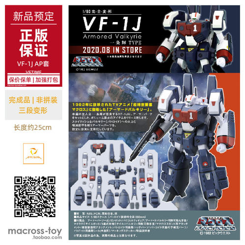 ARCADIA 太空堡垒 超时空要塞 1/60 VF-1J 一条辉 配重装甲AP套装 - 图0