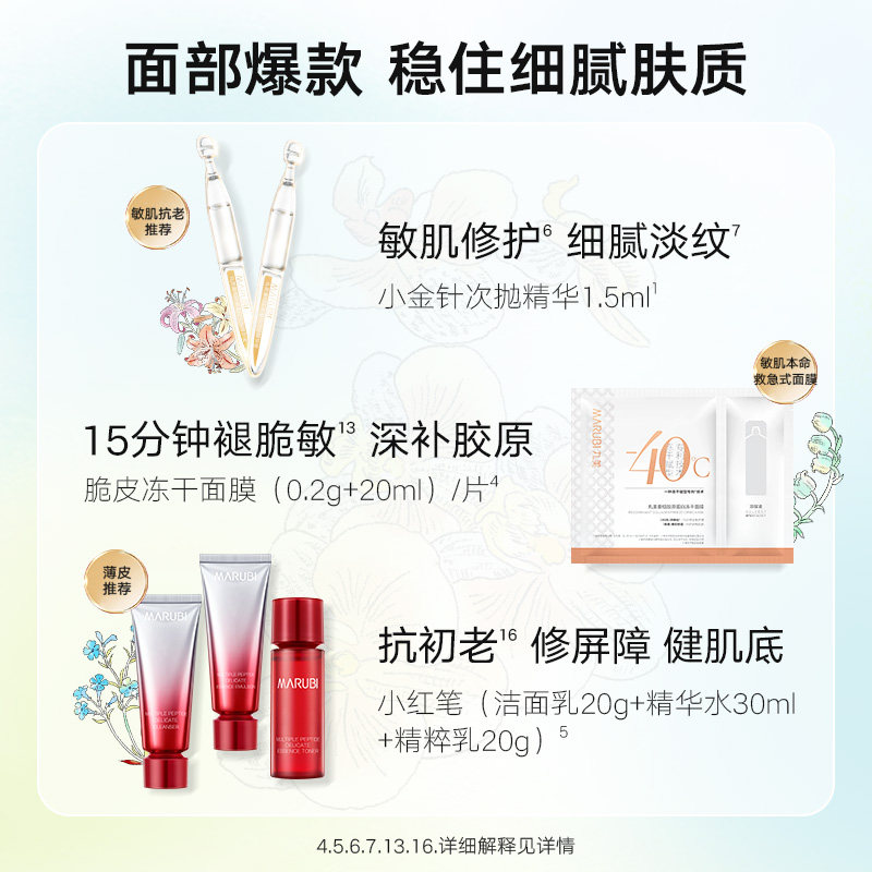 丸美小美盒护肤套装面膜水乳洗面奶 丸美面部护理套装