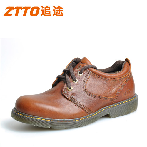ZTTO英伦工装鞋真皮牛津鞋男大头皮鞋秋冬低帮休闲鞋牛筋底马丁鞋 - 图1