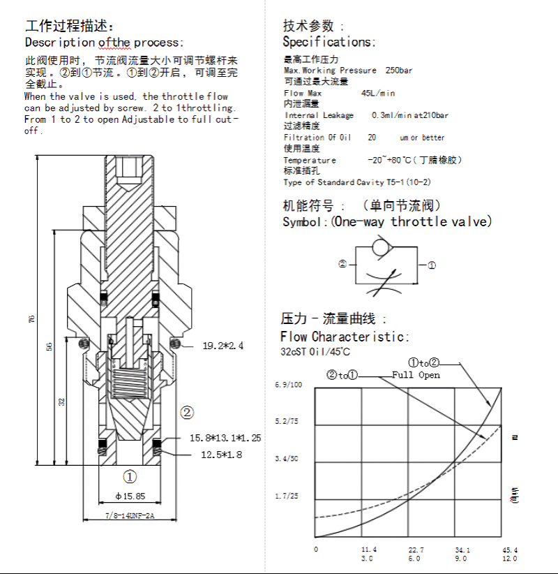 单向节流阀液压LFC泄油液压流量控制阀手动调速阀DLF10手动调节阀 - 图2